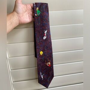 Vintage Looney Tunes Mania Paisley Tie EUC